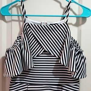 Striped Off Shoulder Dress
